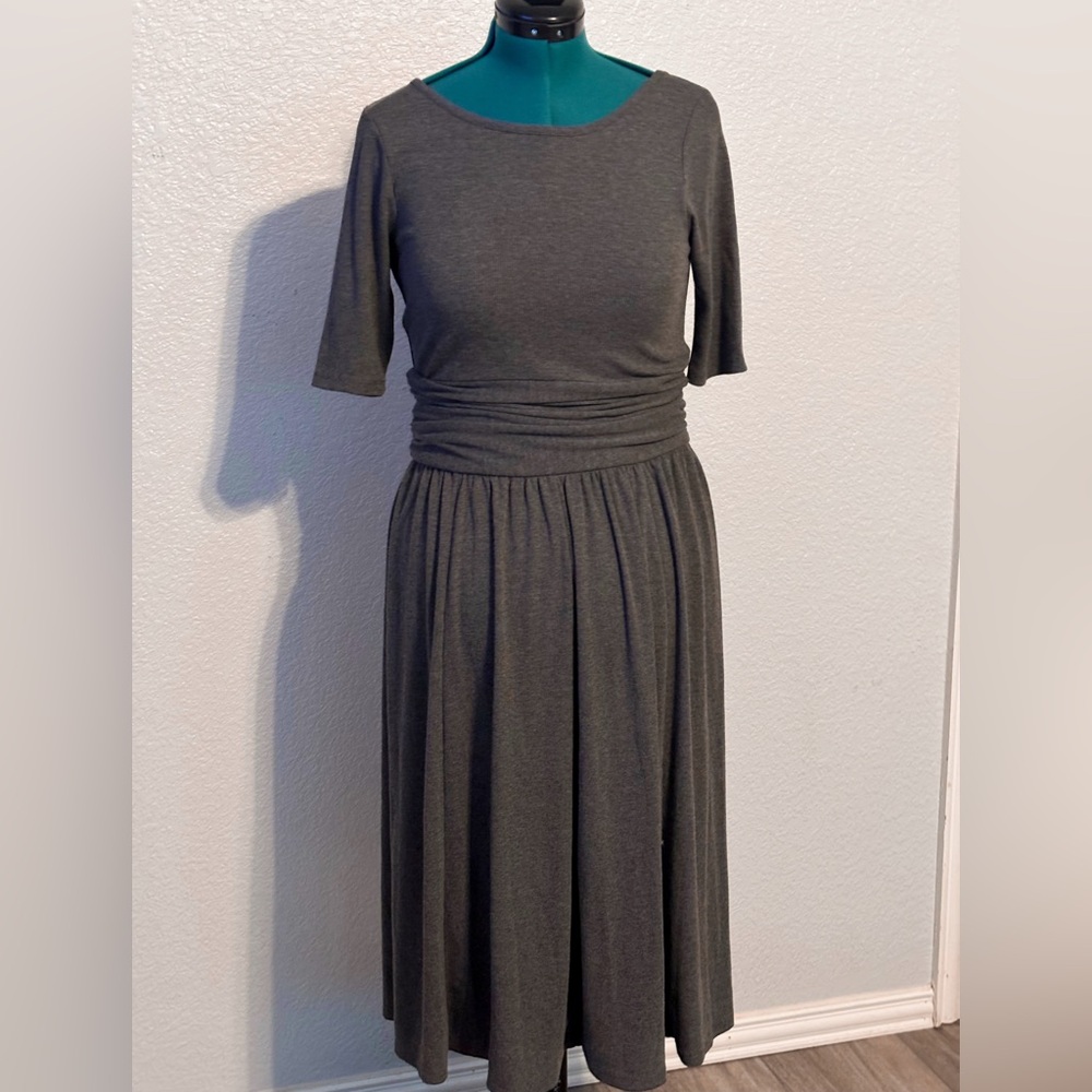 Dalia Slate Gray Midi Dress